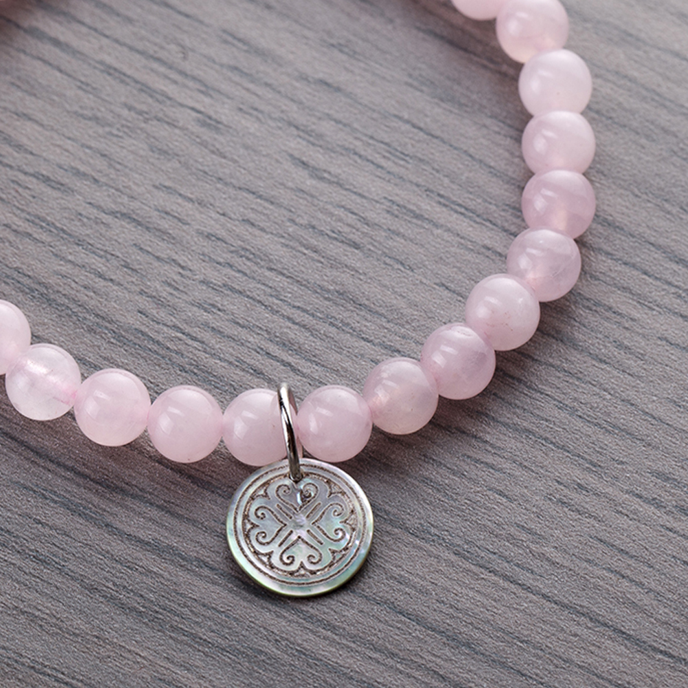 bracciale in quarzo rosa