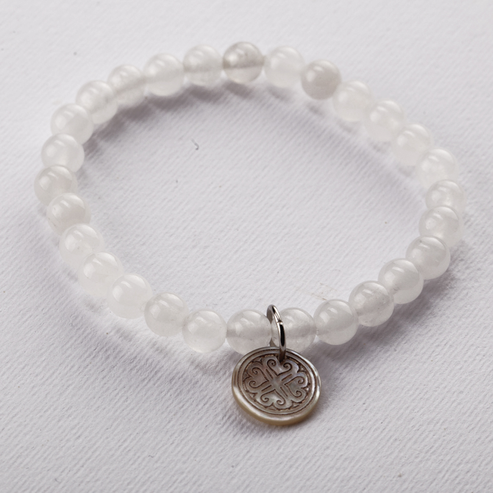 quarzo bianco neve bracciale
