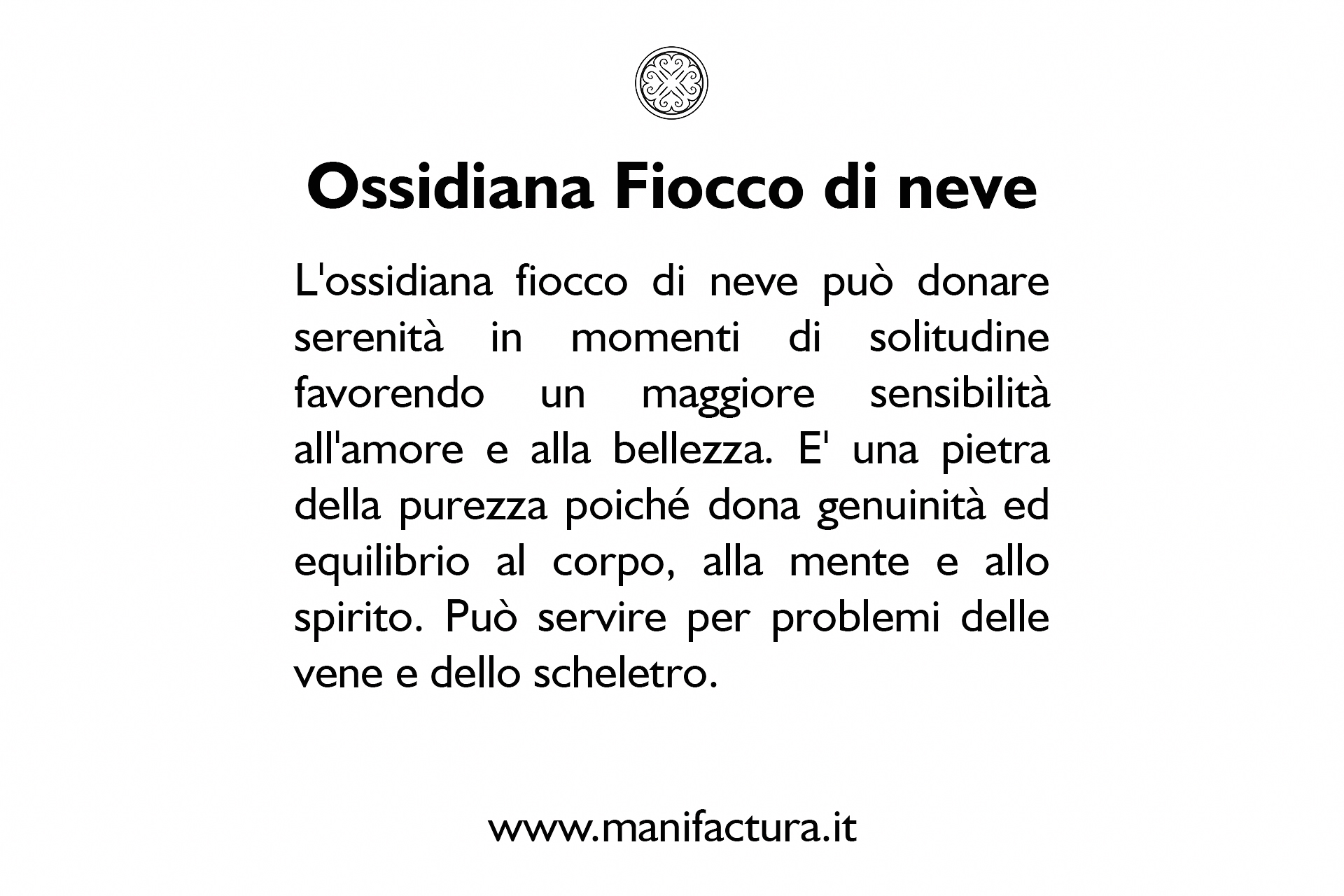 Ossidiana fiocco di neve