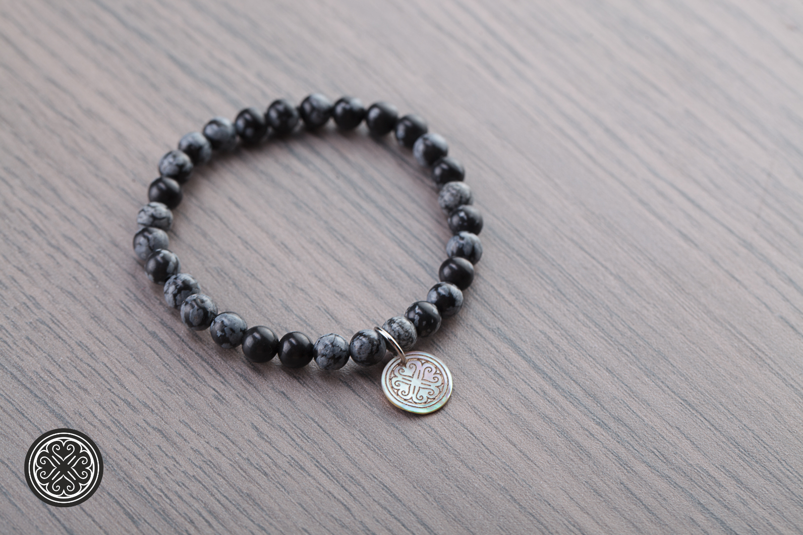 Bracciale in Ossidiana fiocco di neve - immagine 3